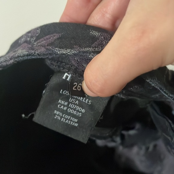 Hudson Collin Skinny Midrise Jeans Size 26 Black with Floral Pattern - Picture 5 of 8